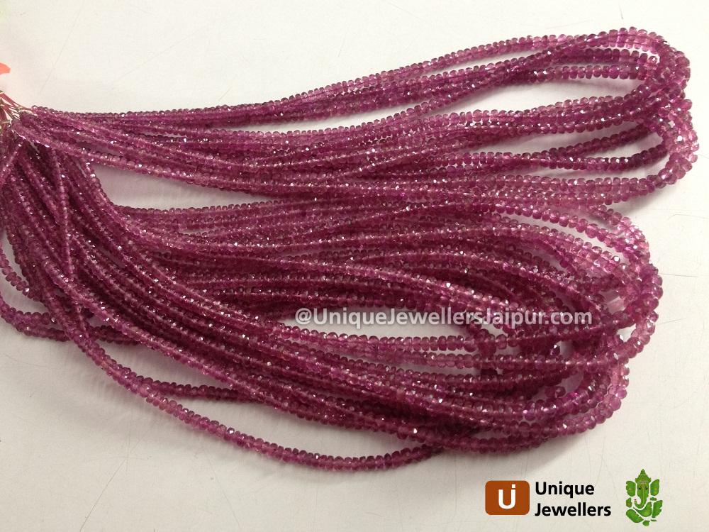 Pink Tourmaline Faceted Roundelle Beads